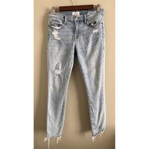 Frame Denim Le High Rise Skinny Jeans Women's Size 29 Blue Distressed